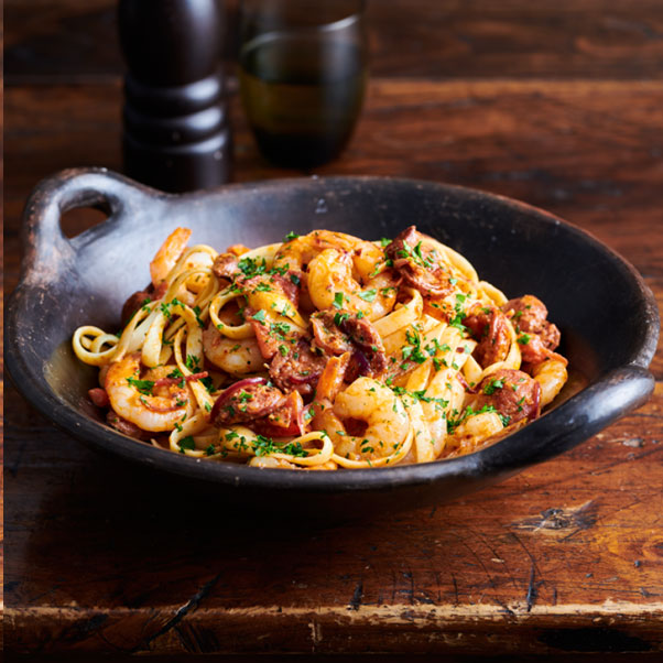 Prawn, Chorizo and Chilli Pasta